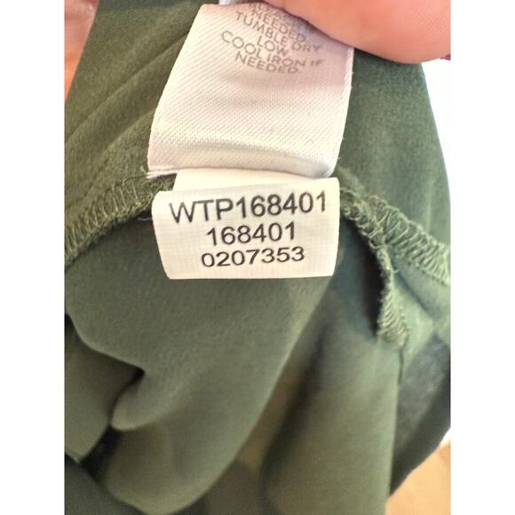 J. Jill Olive Green Oversized Button Up‎ Shirt Layered Look Large - Picture 6 of 9